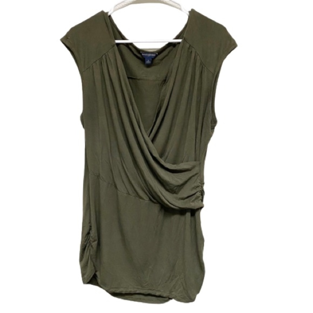 Banana Republic Women's Crossover Sleeveless Cotton Tee Green Size XL